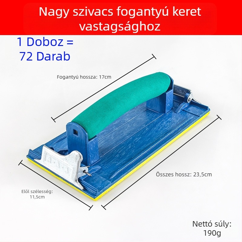 Öntapadós csiszolópapír tartó, falcsiszoló eszköz, műanyag, belső sarkokra és falakra