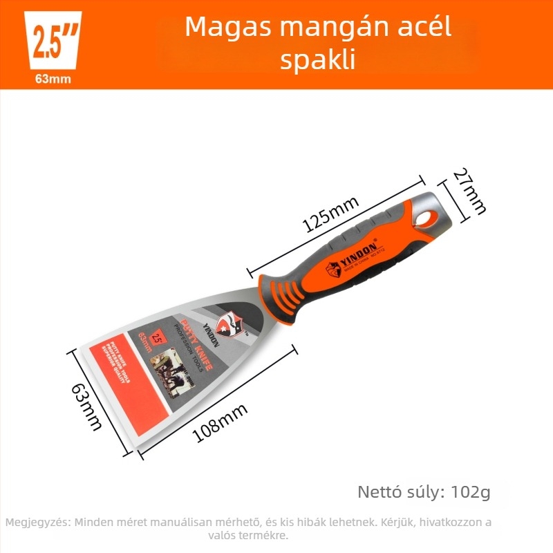 Glett kés rozsdamentes acélból, ultra vastag, tükrös felületű befejezés, Eagle Shield, modell Putty Knife