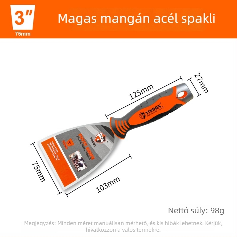 Glett kés rozsdamentes acélból, ultra vastag, tükrös felületű befejezés, Eagle Shield, modell Putty Knife
