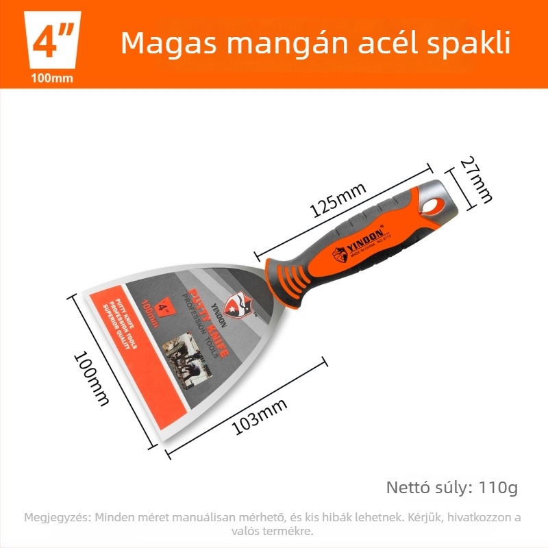 Glett kés rozsdamentes acélból, ultra vastag, tükrös felületű befejezés, Eagle Shield, modell Putty Knife