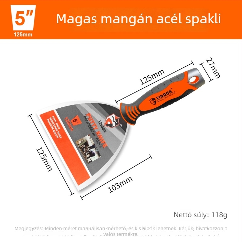 Glett kés rozsdamentes acélból, ultra vastag, tükrös felületű befejezés, Eagle Shield, modell Putty Knife