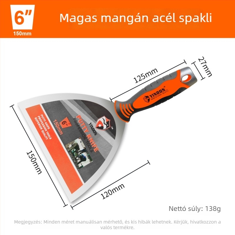 Glett kés rozsdamentes acélból, ultra vastag, tükrös felületű befejezés, Eagle Shield, modell Putty Knife