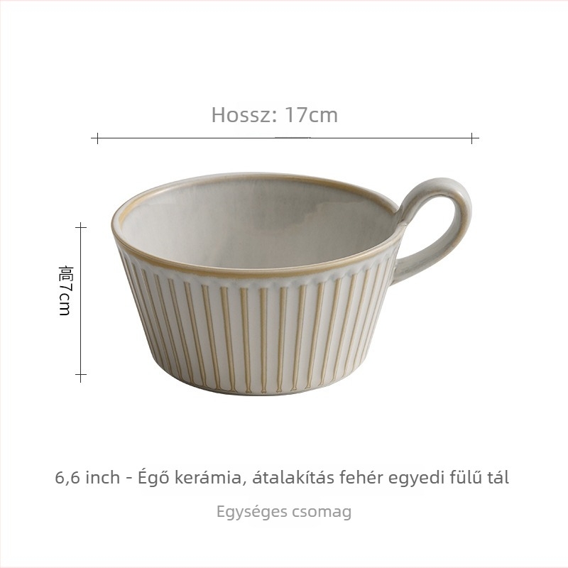 YOGEHOME porcelán dupla füles tál kerámia, csíkos mintával, északi stílusú kör alak