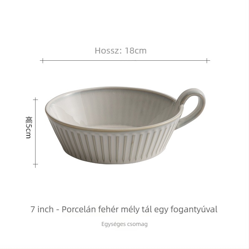 YOGEHOME porcelán dupla füles tál kerámia, csíkos mintával, északi stílusú kör alak