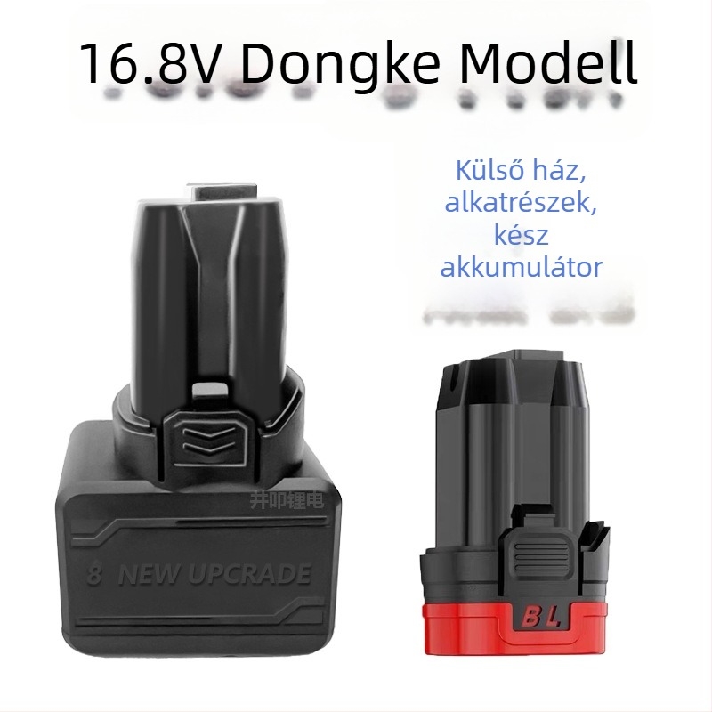 Akkumulátor ház és védőlap készlet elektromos fúróhoz; műanyag burkolat; kompatibilis 18V/16.8V rendszerekkel
