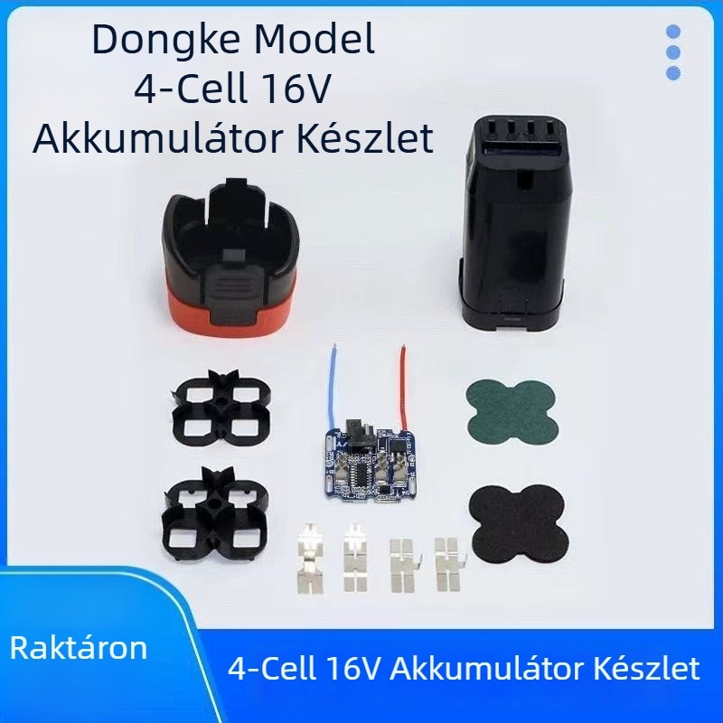 Akkumulátor ház és védőlap készlet elektromos fúróhoz; műanyag burkolat; kompatibilis 18V/16.8V rendszerekkel