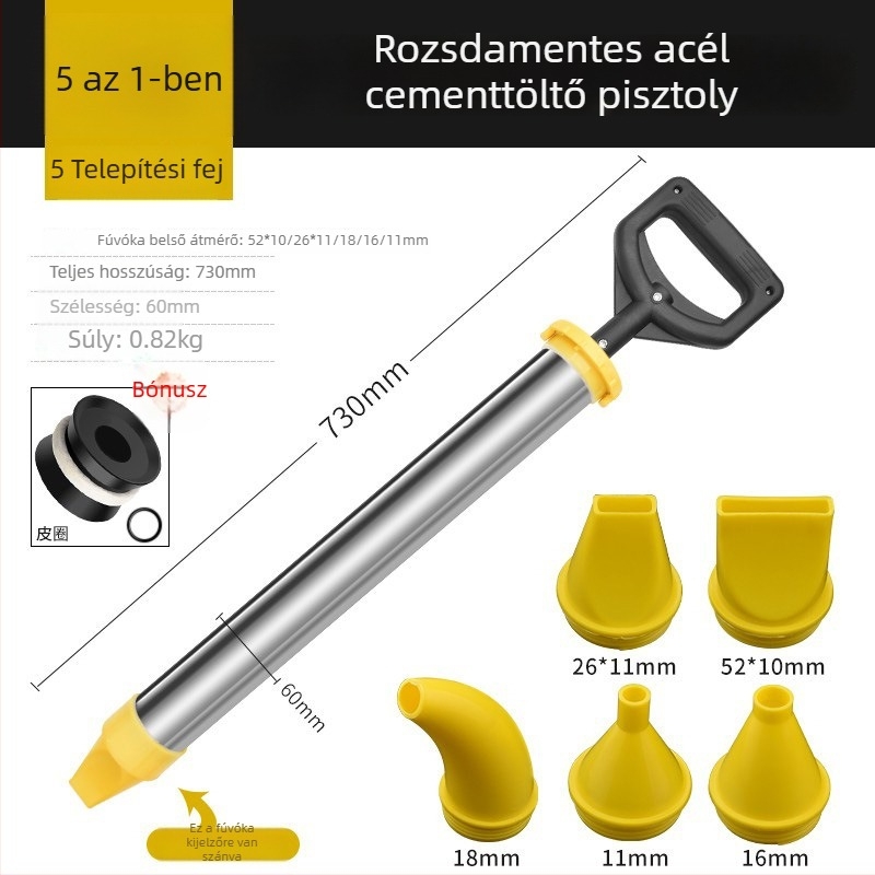 Cementes habarcs injekciós pisztoly ajtókerethez – kompakt kézi eszköz habarcs injekcióhoz és tömítéshez