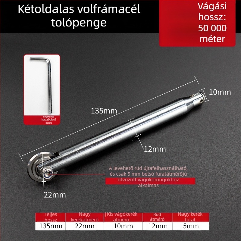 Görgő típusú kézi üvegvágó fej ötvözetes vágókerékkel és gyémántkoronggal