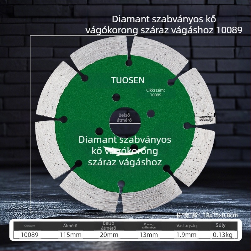 Tuosen gyémánt vágókorong csempe, kő és beton vágásához – forró préselt, szinterezett