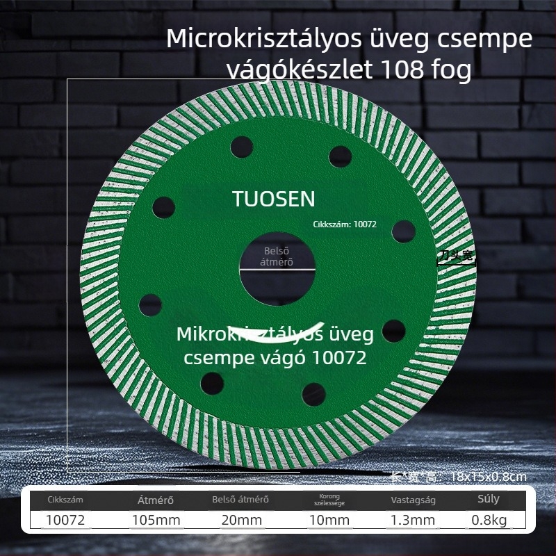 Tuosen gyémánt vágókorong csempe, kő és beton vágásához – forró préselt, szinterezett