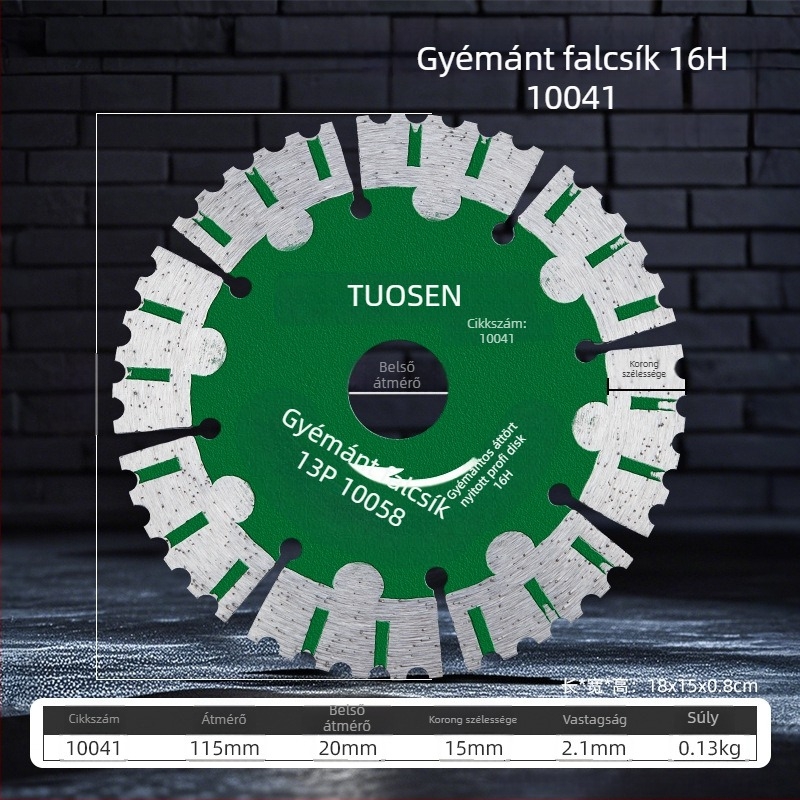 Tuosen gyémánt vágókorong csempe, kő és beton vágásához – forró préselt, szinterezett