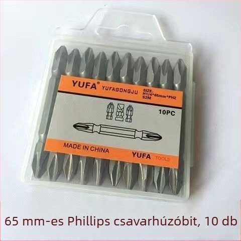 PH2 mágneses Phillips bit elektromos csavarhúzóhoz (PH2 méret; mágneses; kompatibilis elektromos csavarhúzókkal; magas keménység; magas széntartalmú acél)