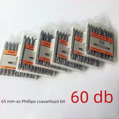 PH2 mágneses Phillips bit elektromos csavarhúzóhoz (PH2 méret; mágneses; kompatibilis elektromos csavarhúzókkal; magas keménység; magas széntartalmú acél)