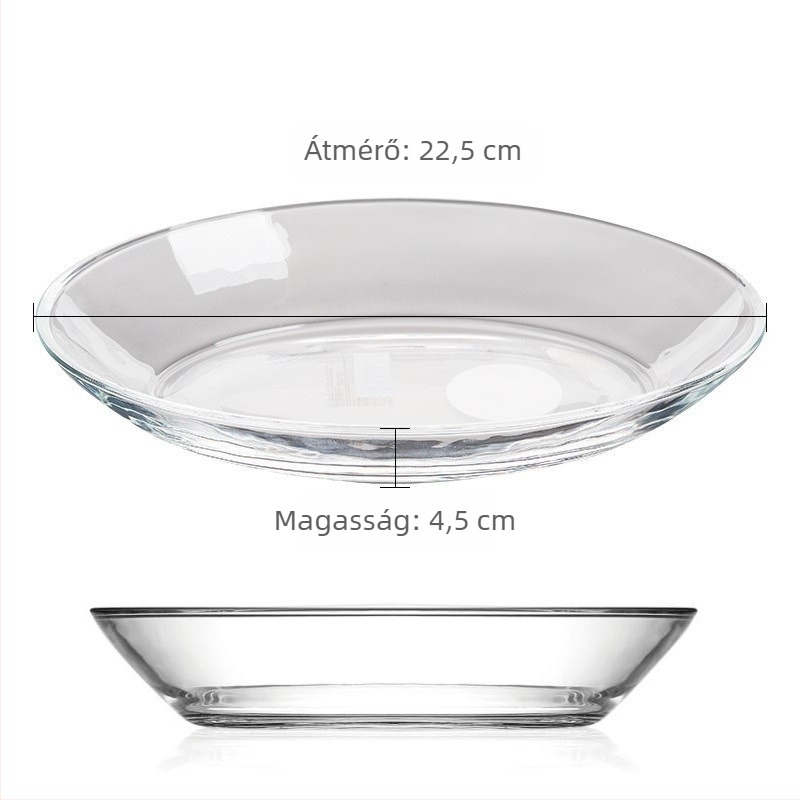 Tempered üveg tányér – mikrohullámú sütőben használható, kerek, modern minimalista stílus, testreszabható