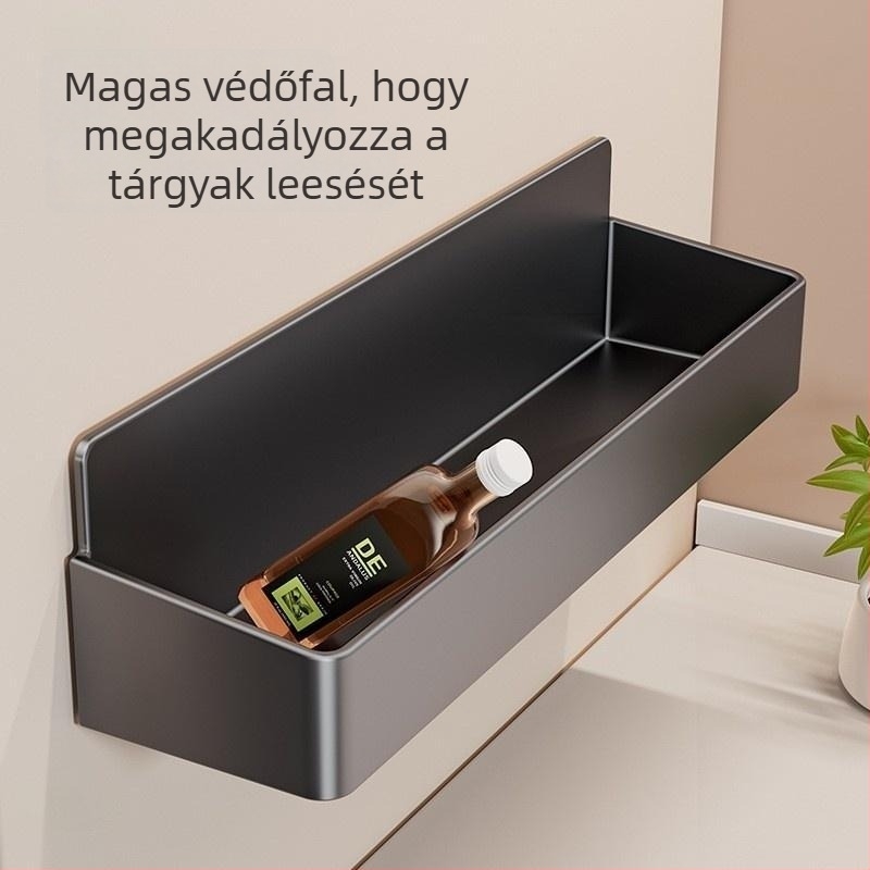 Mágneses hűtőszekrény tároló, telepítés nélkül, oldalsó falra szerelhető, szénacél, falra szerelhető polc, multifunkcionális tároló