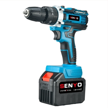 Akkumulátoros ütvefúró pisztoly markolattal – 3 funkciós (ütés, csavarozás, sík fúrás), fokozatmentes sebességszabályozás, háromfogas tokmány, otthoni használatra (fa/fém/beton); kefés motor, Li-ion akkumulátor, 1 év garancia.