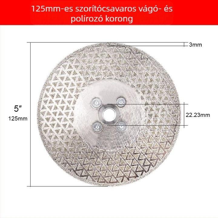 Gyémánt kétoldalas csiszolókorong M14-flanggal – elektroplattált, kőfeldolgozáshoz