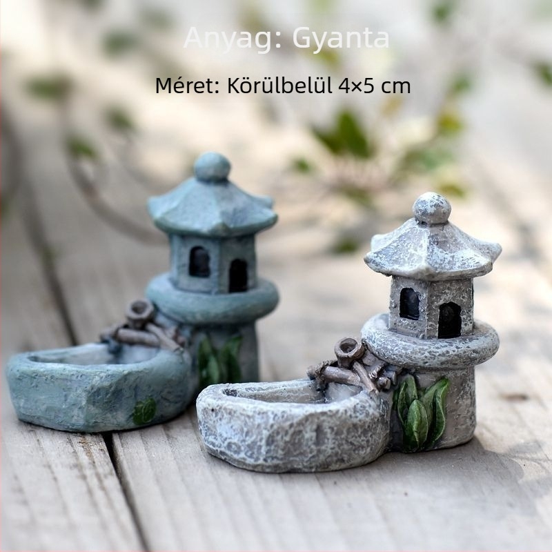 Mini mohás akváriumi dísz - műanyag, koreai stílus, DIY mikro tájkép