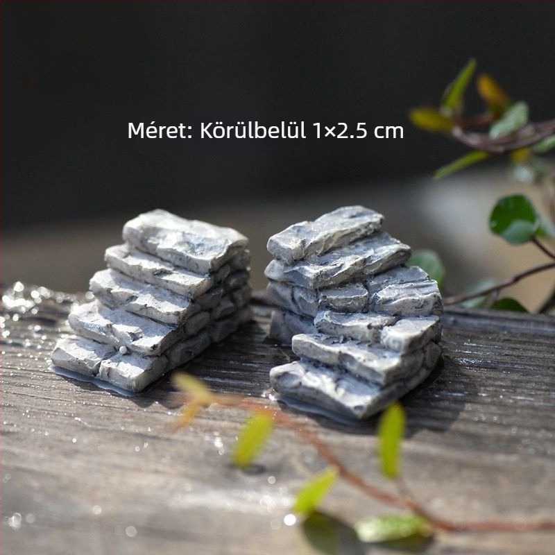 Mini mohás akváriumi dísz - műanyag, koreai stílus, DIY mikro tájkép