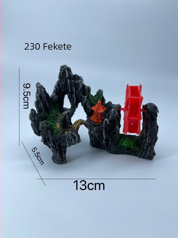 Szintetikus műgyanta akváriumi táj dísz, idilli mikro-táj bonsai-val és sziklas domb, Xiaoyu era