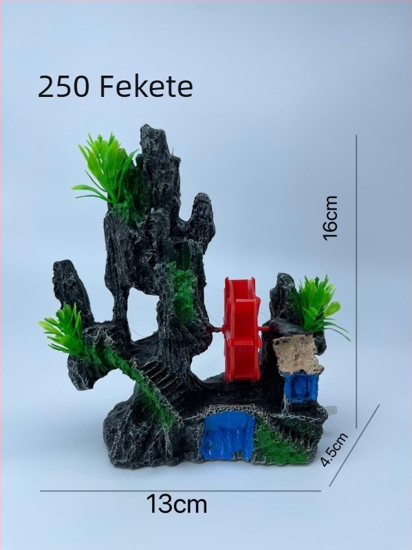 Szintetikus műgyanta akváriumi táj dísz, idilli mikro-táj bonsai-val és sziklas domb, Xiaoyu era