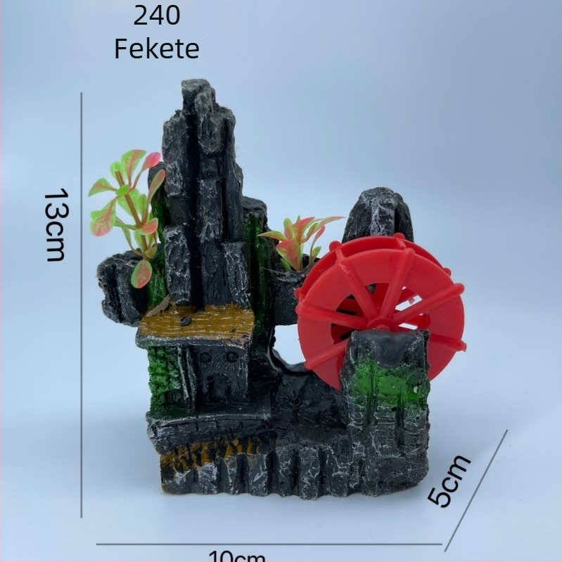 Szintetikus műgyanta akváriumi táj dísz, idilli mikro-táj bonsai-val és sziklas domb, Xiaoyu era
