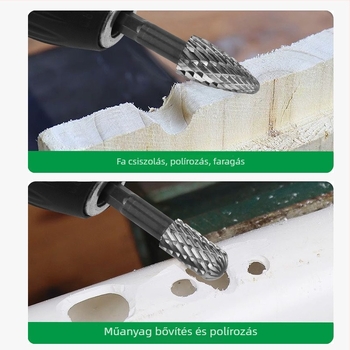 Hatszögletű markolattal rendelkező faipari marófej, ötvözött acél, forgó reszelő gravírozáshoz, tágításhoz, fúráshoz és csiszoláshoz