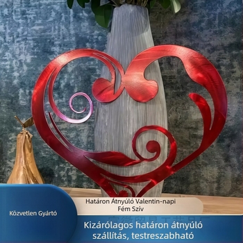 Fém falikép – geometriai mintázat, modern minimalista stílus, kertre/udvarra, Valentin-napi ajándék, kód BF57