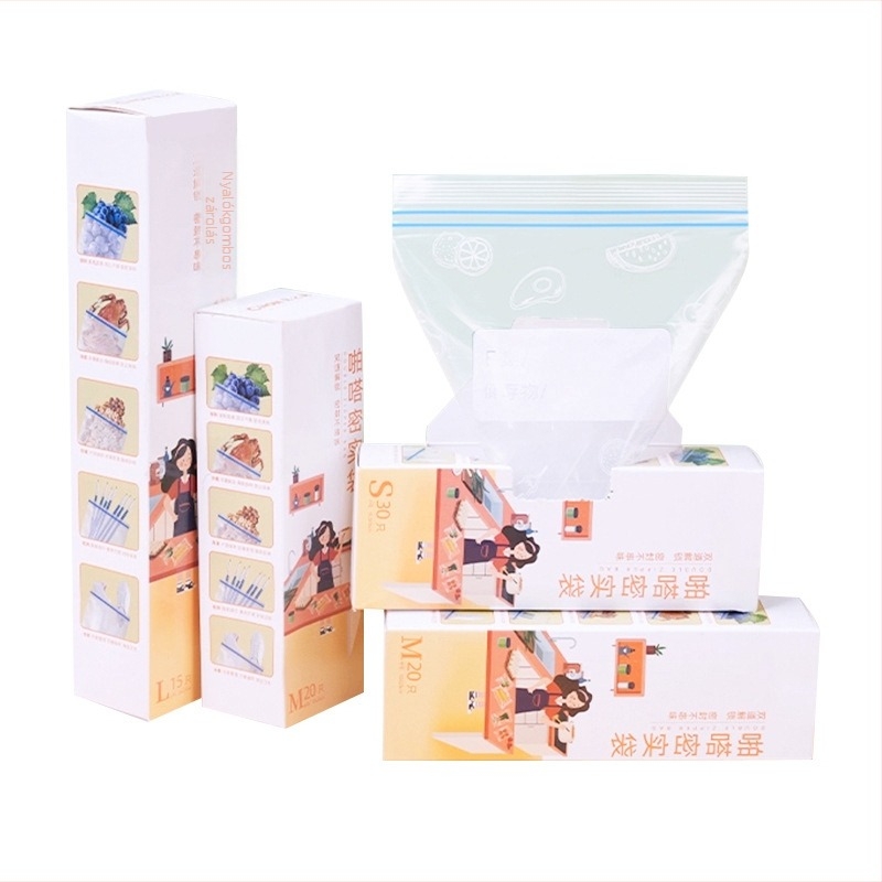 Dupla Ziplock zacskó, átlátszó, nedvességálló és megerősített élelmiszer-záró tasak; Anyag: új anyag; Cél: általános csomagolás; Zárási hossz: 1 cm