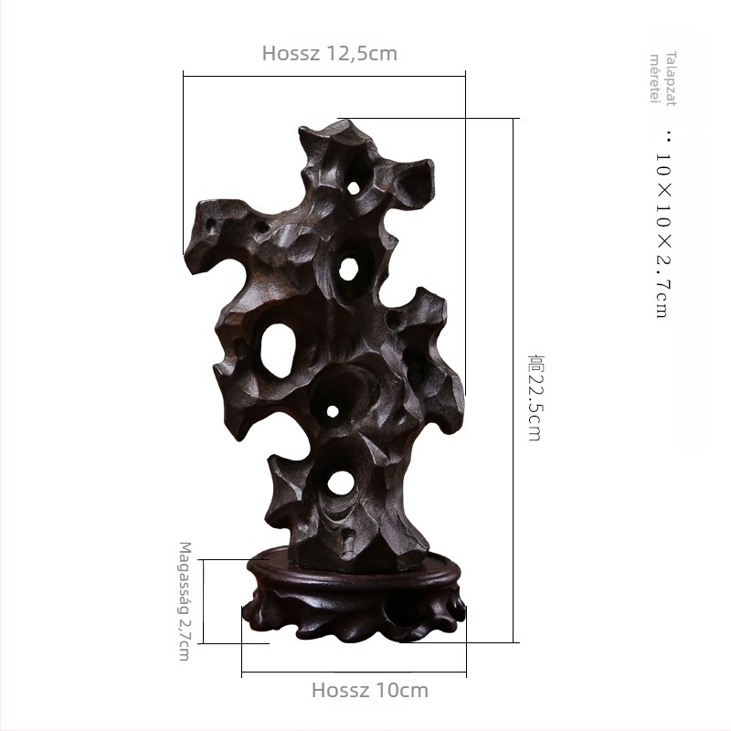 Szobor - Taihu kő rockery dísz, gyanta anyagból, modern minimalista stílus, asztali dekor