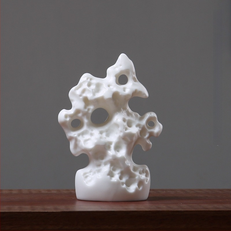 Szobor - Taihu kő rockery dísz, gyanta anyagból, modern minimalista stílus, asztali dekor