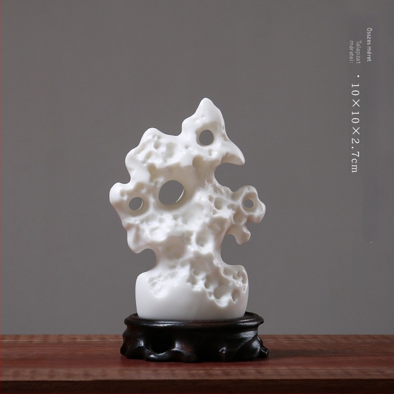 Szobor - Taihu kő rockery dísz, gyanta anyagból, modern minimalista stílus, asztali dekor