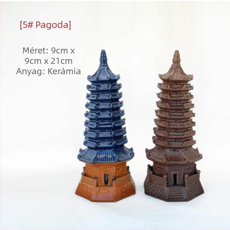 Kerámia Pagoda Akváriumi Dísz – Mini Táj Bonsai, Kézzel Készített, Új Kínai Stílus