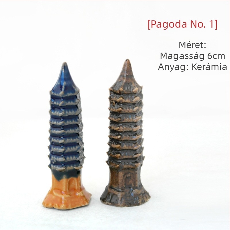 Kerámia Pagoda Akváriumi Dísz – Mini Táj Bonsai, Kézzel Készített, Új Kínai Stílus