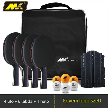 MK asztalitenisz készlet nyárfa alaplappal, reverse glue gumival, vízszintes ütő, hosszú nyél
