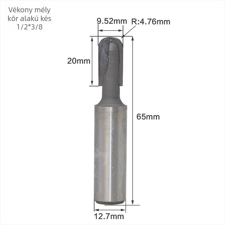 Faipari maró, wolfrámötvözet, meghosszabbított mély kör aljzat, homokfúvott felület