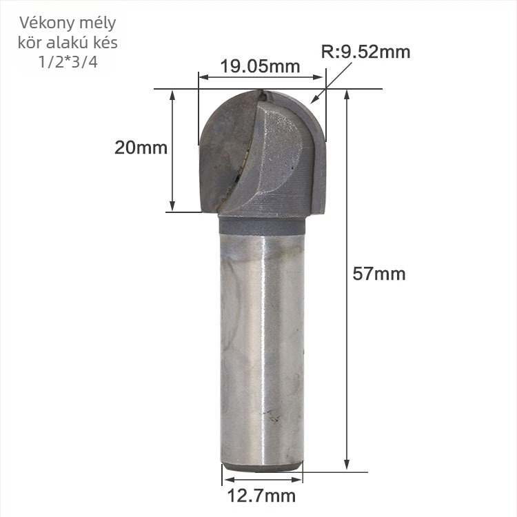 Faipari maró, wolfrámötvözet, meghosszabbított mély kör aljzat, homokfúvott felület