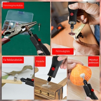 Mini kézi elektromos csiszoló öt sebességes szabályozással, LED gyűrű világítás, USB adatkábel, 3,7–5V (2000mAh)