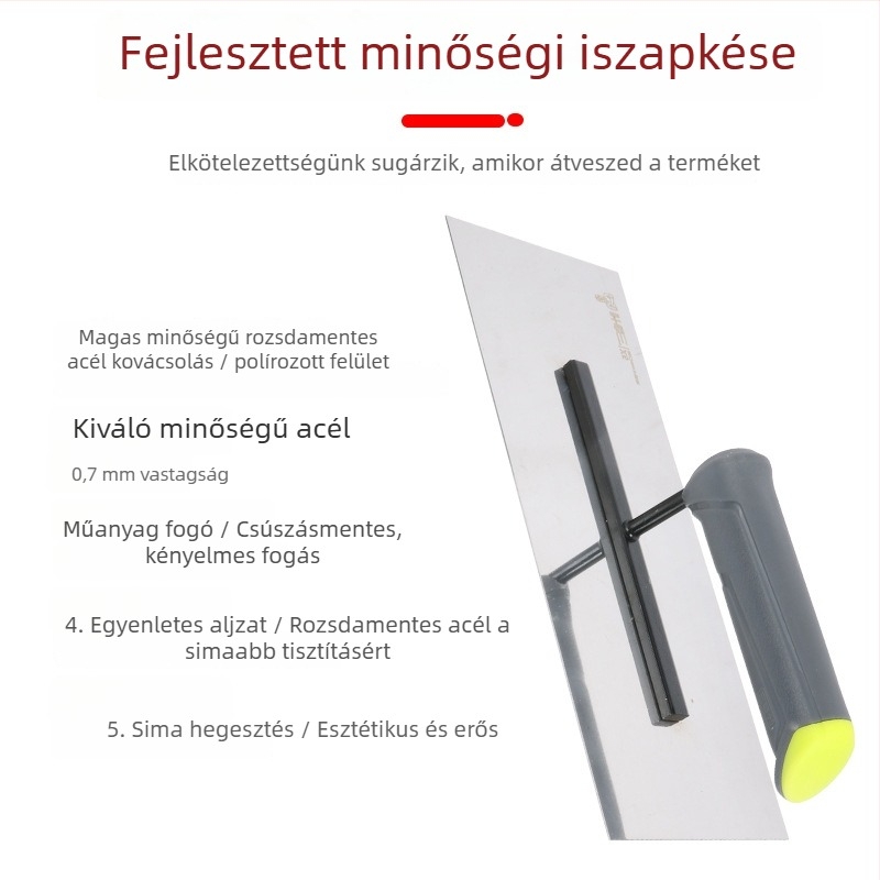 Habárító kanál műanyag fogantyúval és vaslemez, 0,8 mm vastagság, Ye Lao San