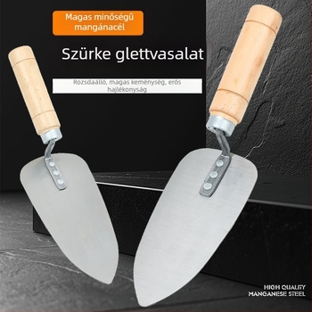 Ívelt fejű vakolatkés, körte alakú forma, modell Curved knife, vakoláshoz, eredet Shandong, Kína