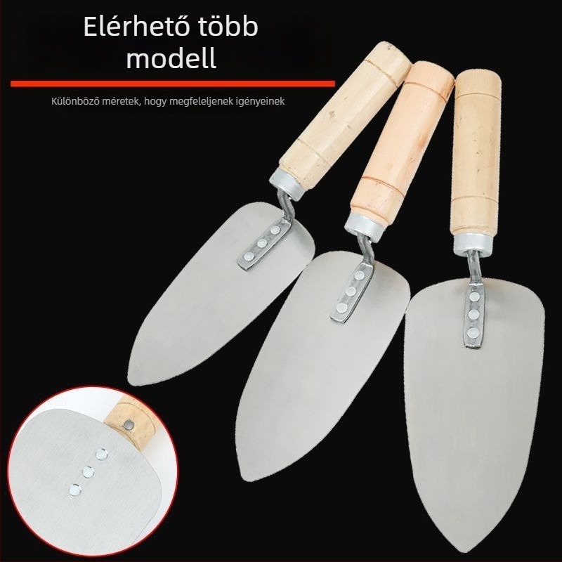 Ívelt fejű vakolatkés, körte alakú forma, modell Curved knife, vakoláshoz, eredet Shandong, Kína