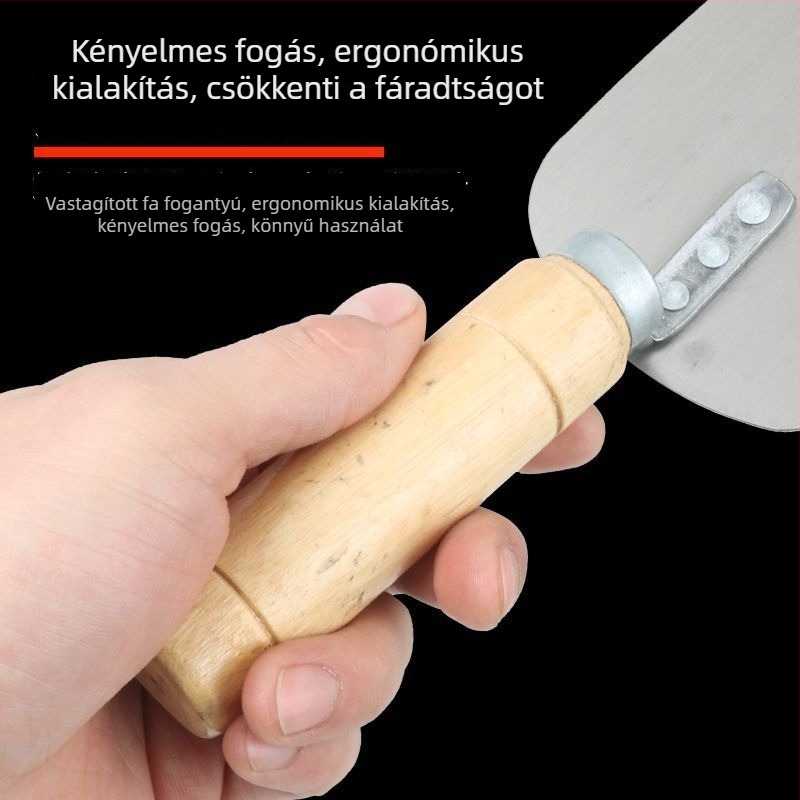 Ívelt fejű vakolatkés, körte alakú forma, modell Curved knife, vakoláshoz, eredet Shandong, Kína