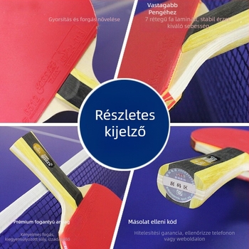 DHS asztalitenisz ütő, modellek T1002 vízszintes és T1006 függőleges, kezdő 1 csillagos, nyárfából készült penge, ragasztó gumi