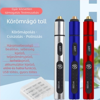 Xrd mini újratölthető elektromos csiszoló kéziszerszám manikűrhöz, hordozható Li-ion akkumulátor, 5V, 3 sebességű gravíró toll