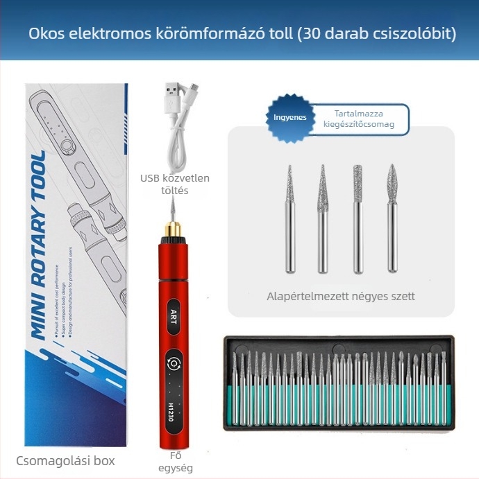 Xrd mini újratölthető elektromos csiszoló kéziszerszám manikűrhöz, hordozható Li-ion akkumulátor, 5V, 3 sebességű gravíró toll