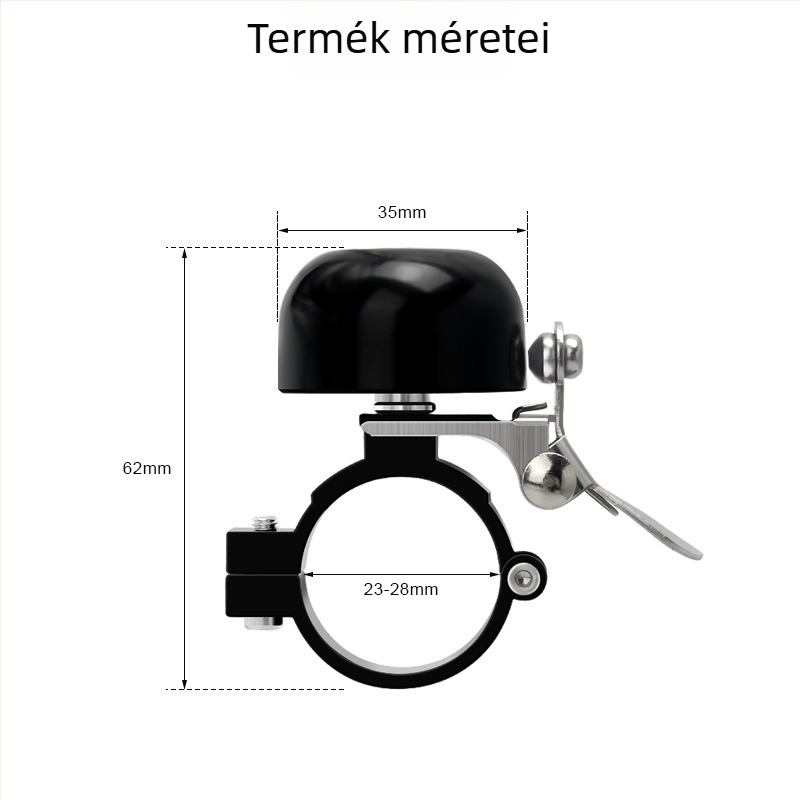 Riderace réz mountain bike csengő — vintage stílus, import nélkül, magánmárka elérhető