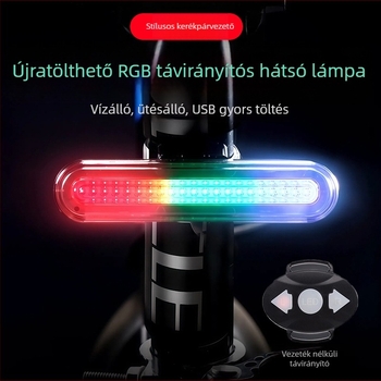 Kerékpár hátsó lámpa vezeték nélküli távirányítóval, USB töltés, vízálló LED fény, fékfigyelmeztető fény