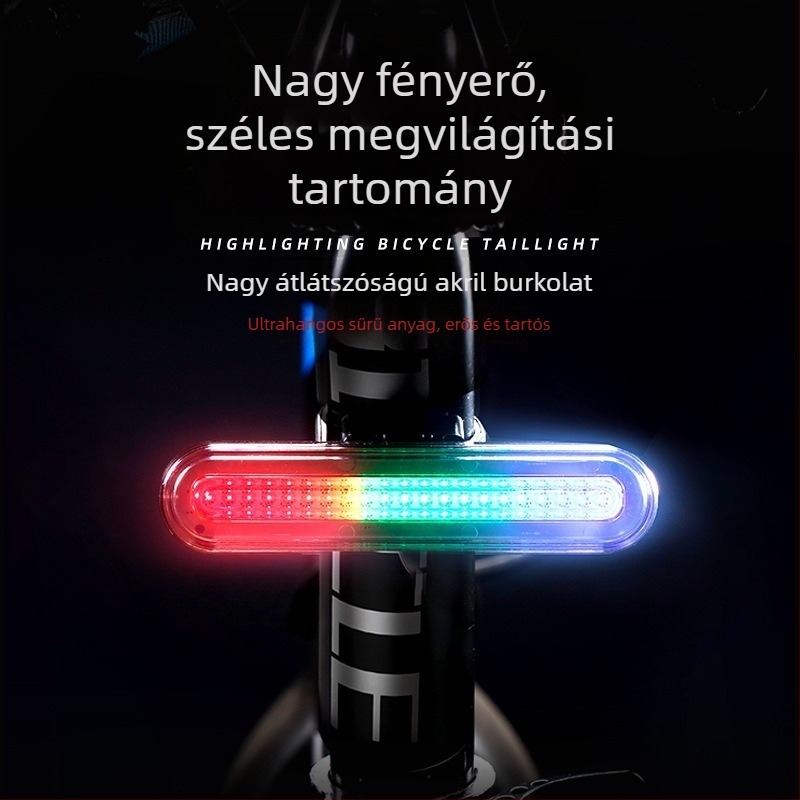 Kerékpár hátsó lámpa vezeték nélküli távirányítóval, USB töltés, vízálló LED fény, fékfigyelmeztető fény