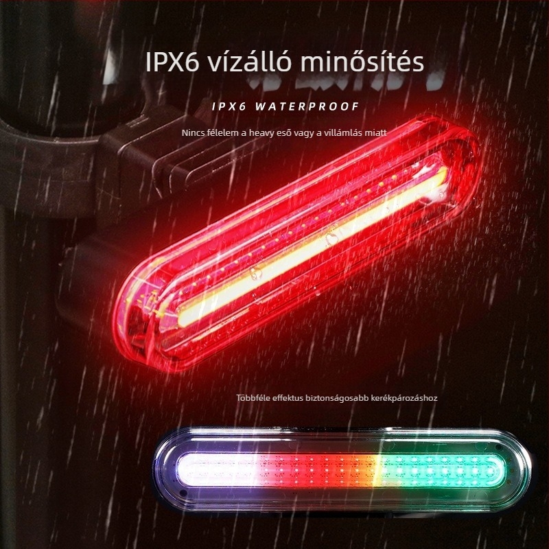 Kerékpár hátsó lámpa vezeték nélküli távirányítóval, USB töltés, vízálló LED fény, fékfigyelmeztető fény