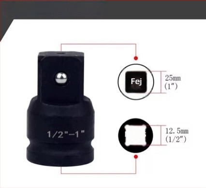 Súlyos kivitelű hüvely adapter négyszögletes meghajtással – magas széntartalmú acél, foszfatált felület, 0,3 kg
